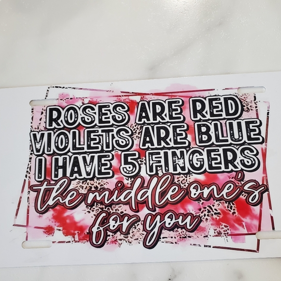 I have 5 fingers the middle one's for you License Plate - Picture 4 of 4